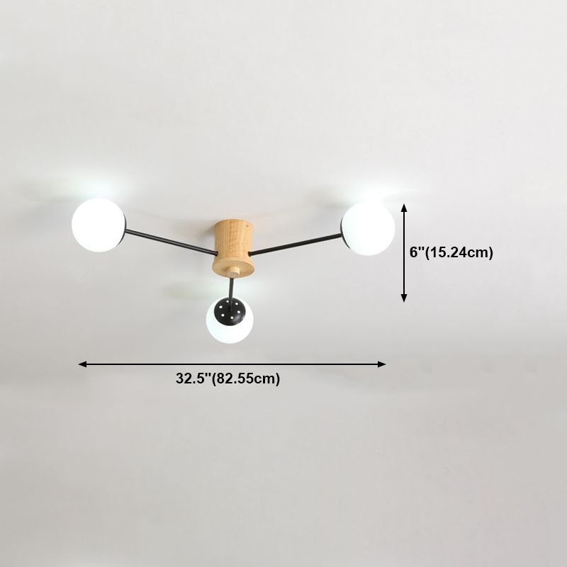 Wooden Ceiling Mount Chandelier Simplicity Style Ceiling Mounted Light