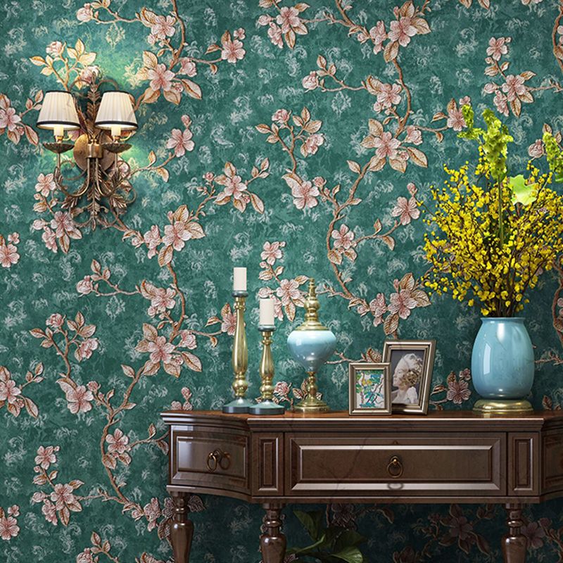 Rustic Plum Flower Wallpaper for Bedroom 31' L x 20.5" W Wall Covering in Soft Color