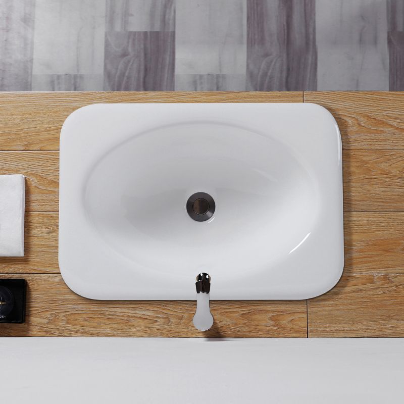 Traditional Square Wash Stand Ceramic Metal Undermount Bathroom Sink