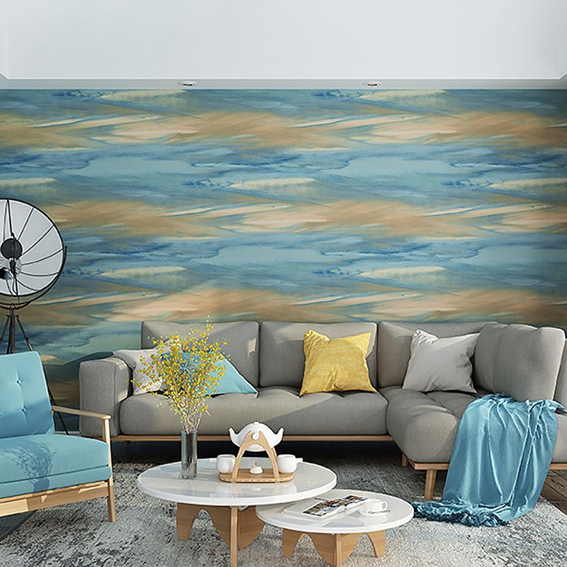 Abstract Watercolor Wallpaper Water-Resistant Non-Pasted Wash Painting PVC Wall Covering, 20.5"W x 33'L