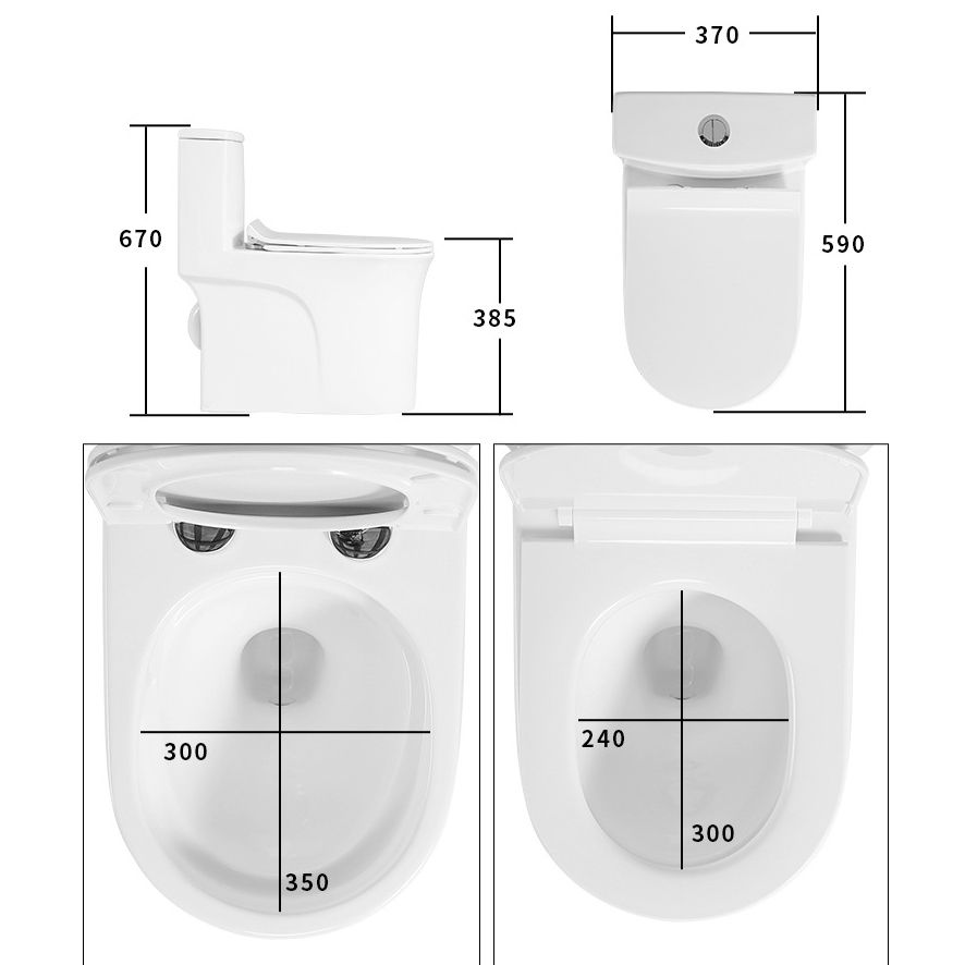 Floor Mounted Porcelain Toilet One-Piece Toilet Modern Flush Toilet