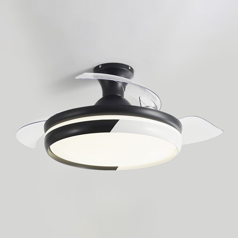 Round Metal Ceiling Fan Light Kids Style 1-Light Ceiling Fan Lamp for Living Room