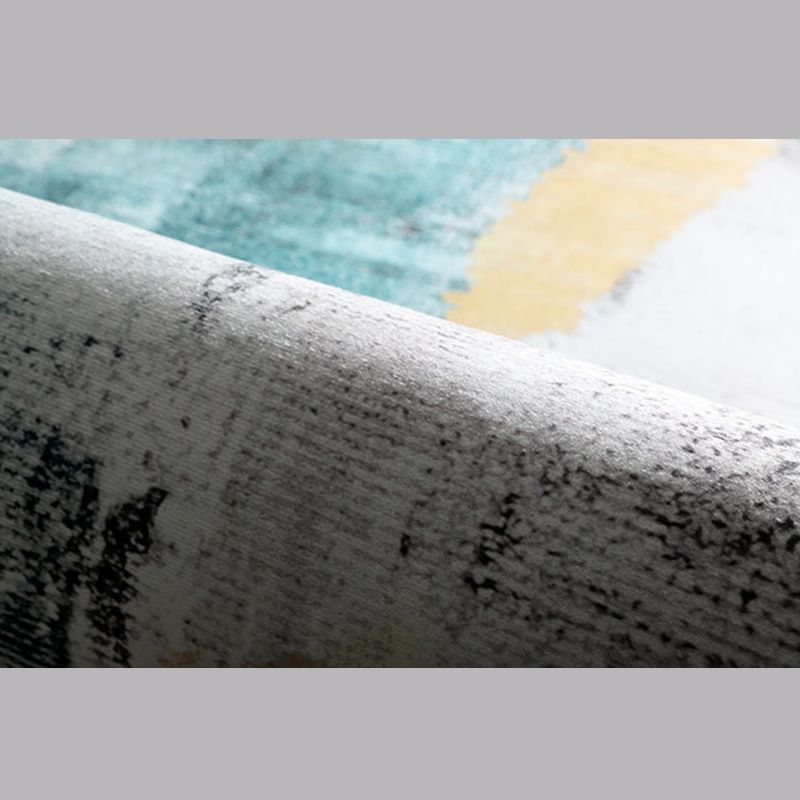 Blue Tone Simplicity Area Carpet Polyester Color Gradient Indoor Rug Easy Care Carpet for Bedroom