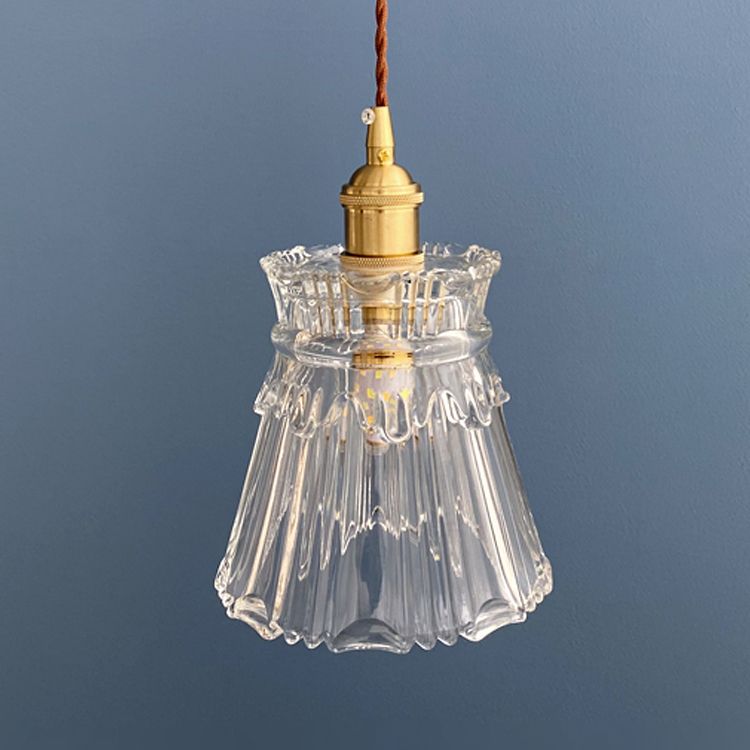 Pendre de style moderne Lumière transparente en verre transparent Light pour la barre de chevet