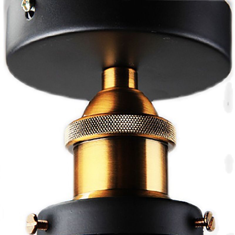 Lumière semi-luxuelle évasée noire Salle de salle à manger en métal industrie