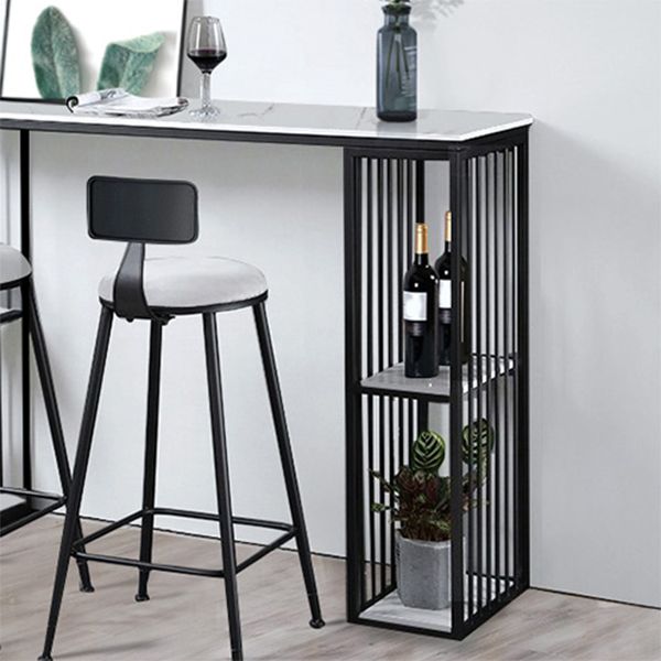 Glam Style Bar Bistro Set 1/3 Pieces Stone Bar-Height Bar table with Upholstered Stools