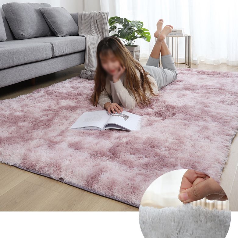 Trendy Modern Tie-dyed Indoor Rug Comfort Shag Rectangle Rug Polyester Stain Resistant Carpet for Living Room
