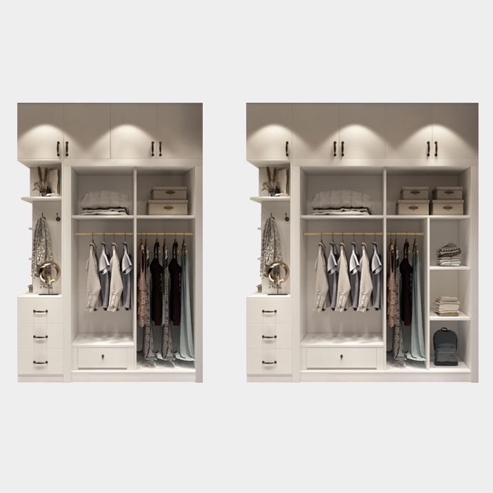 White Contemporary Wardrobe Cabinet Wooden Wardrobe Armoire for Home