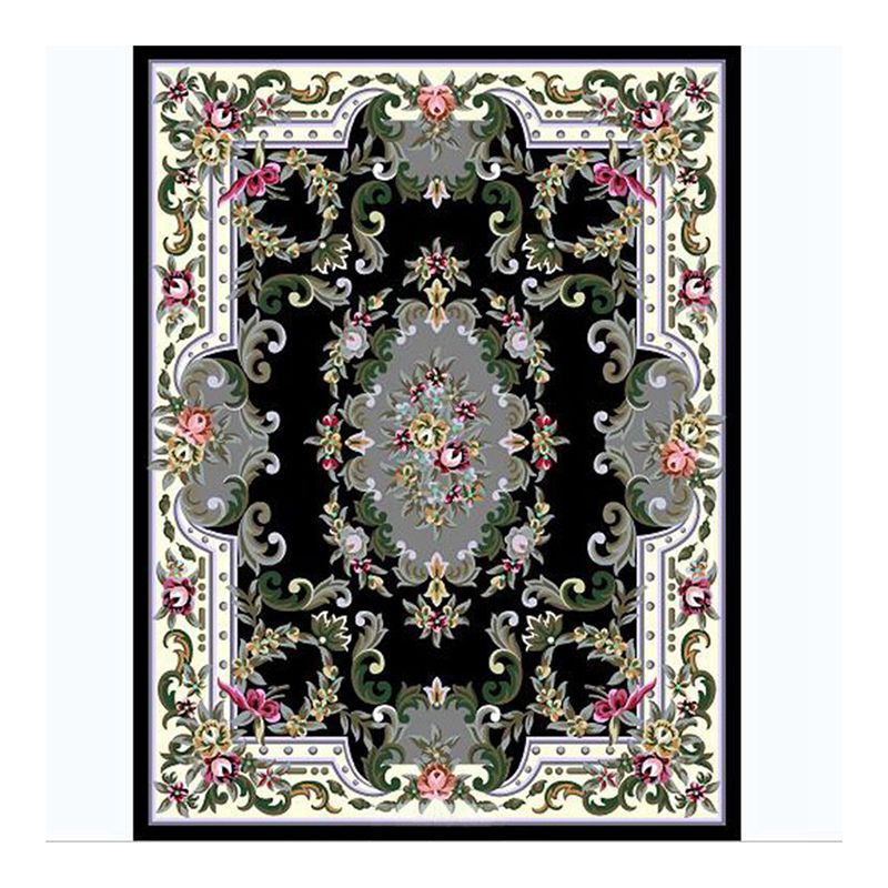 Minimalist Carpet Medallion Printed Antique Carpet Polyester Area Rug with Non-Slip Backing