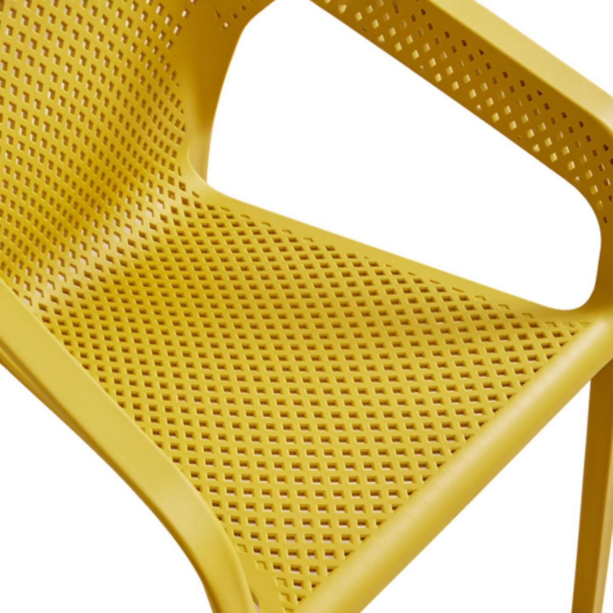Modern Coffee Shop Plastic Arm Chair Matte Finish Solid Back Dining Chair