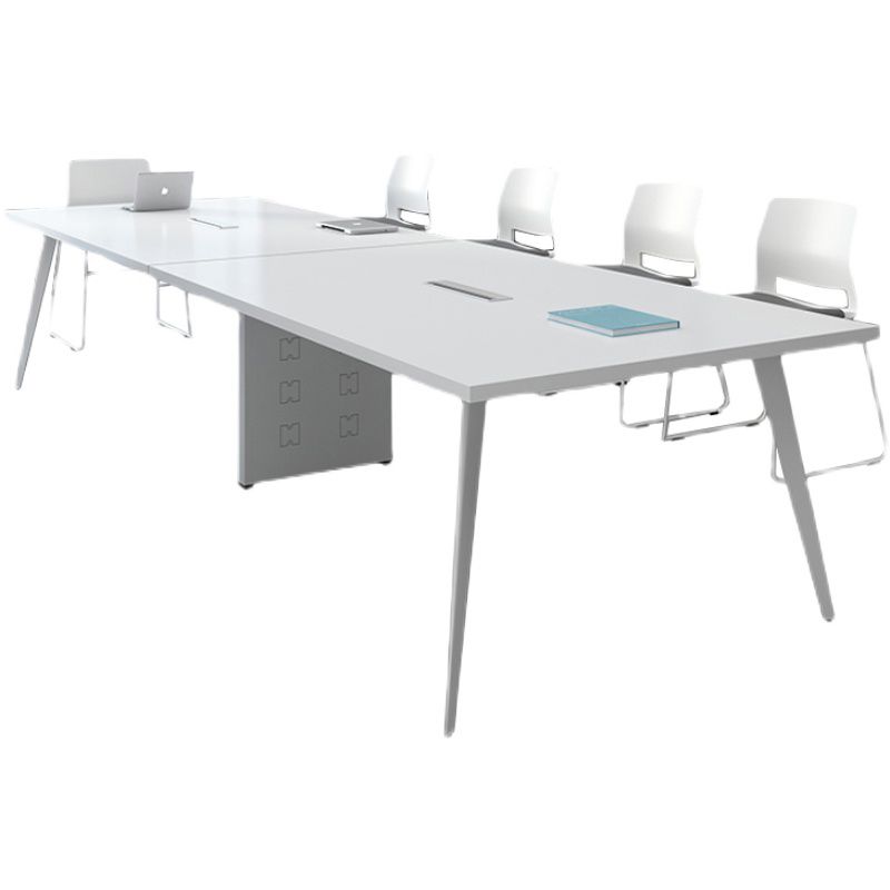 Contemporary Rectangle Dining Table Solid Wood Top Indoor Table with 4 Legs
