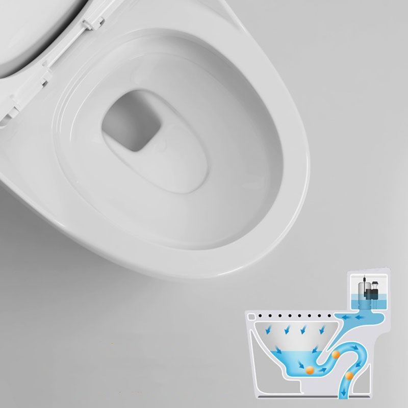 1-Piece Round Toilet Bowl 1.2 GPF Siphon Jet Flush Toilet for Bathroom
