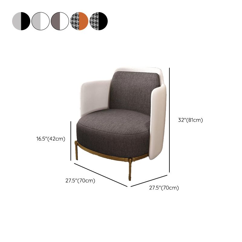 Upholstered Accent Armchair 4 Legs Sewn Pillow Back Accent Chair