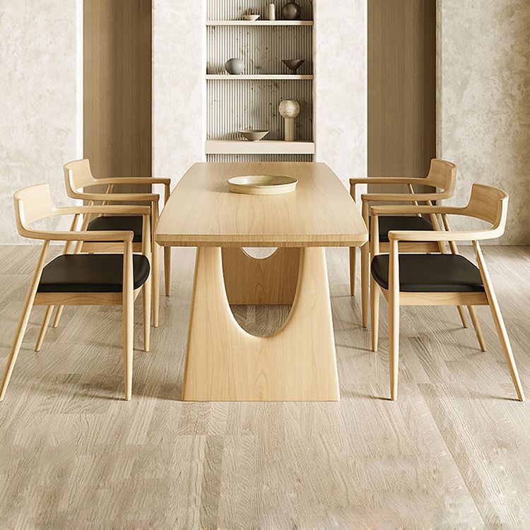 1/2/4/5/7 Pieces Rectangle Dining Set Solid Wood Dining Table with Wooden Chairs