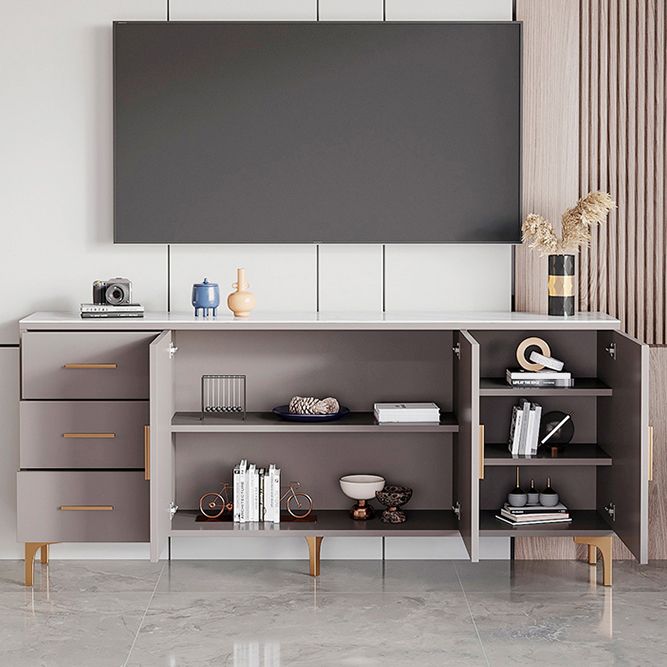 Sintered Stone Enclosed TV Storage Scandinavian Rectangle TV Cabinet