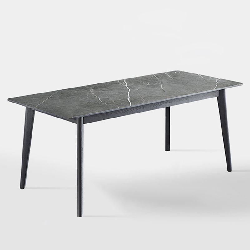 Industrial Rectangle Dining Table for Restaurant Sintered Stone Top Table with 4 Legs
