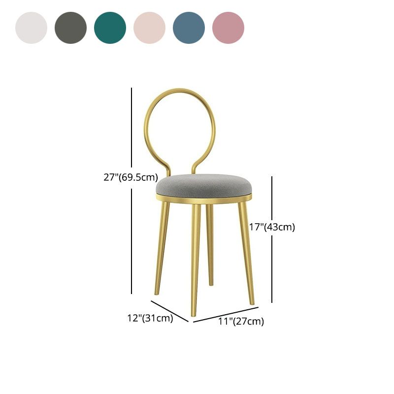 Scandinavian Open Back Armless Dining Chairs Upholstered Side Chairs