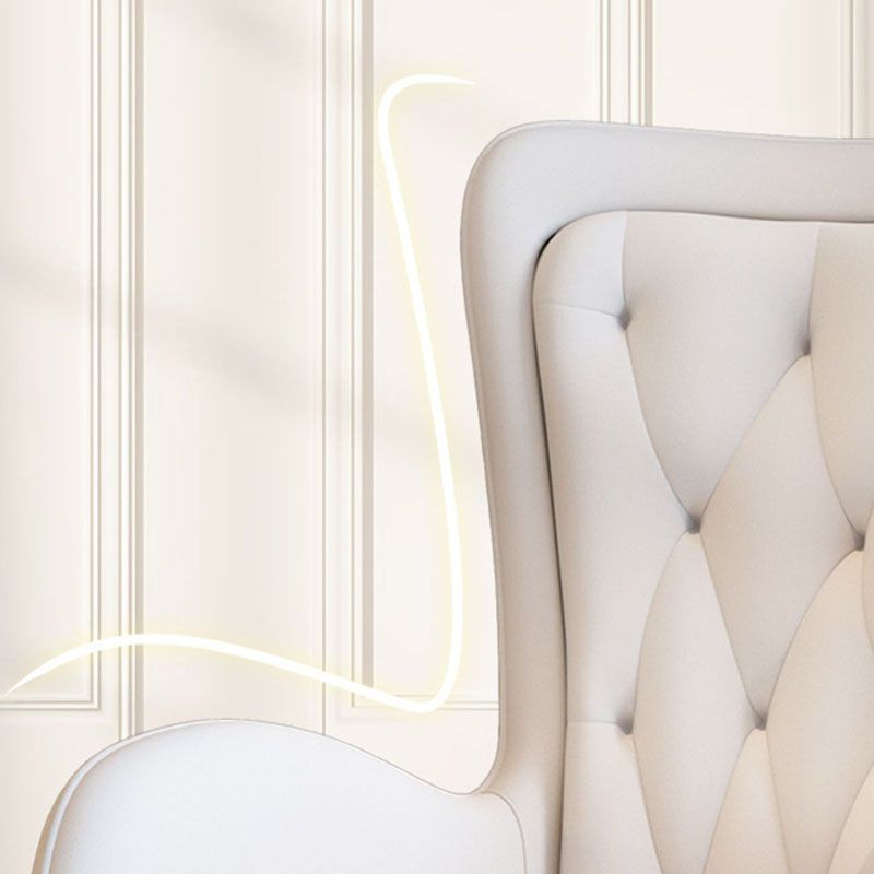 Glam Metal Arm Dining Chair Upholstered Dining Side Chair for Home Use