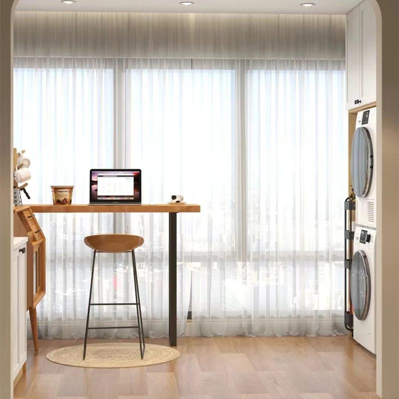 Rectangle Bar Dining Table Contemporary Wood Bar Table with Black Sled Base