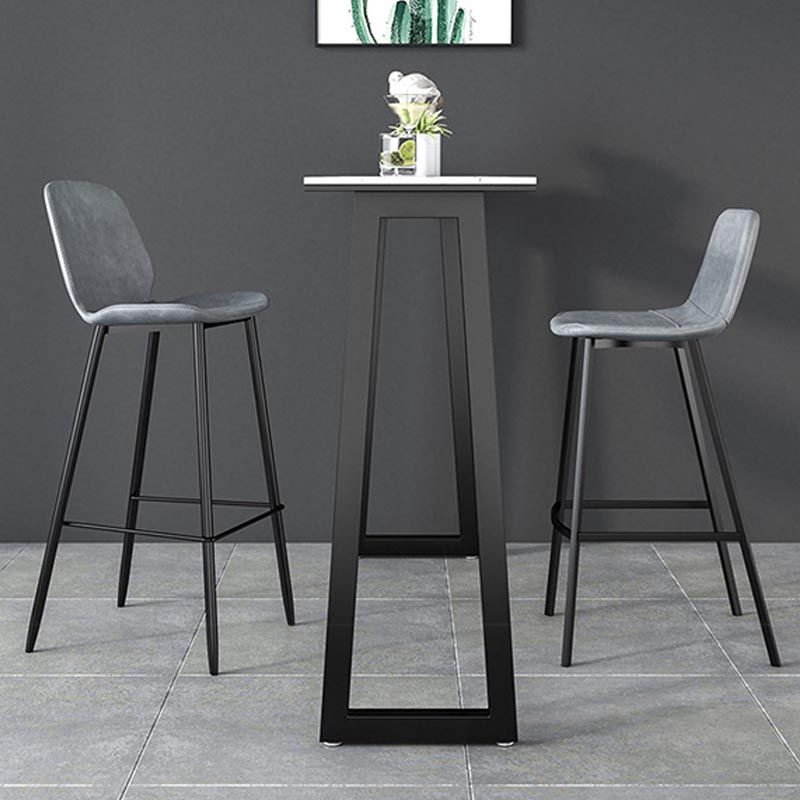Black and Metal Base Table Rectangle Industrial Sintered Stone Bar Table
