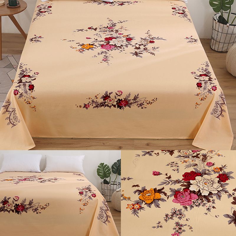 Sheet Sets Cotton Floral Printed Breathable Super Soft Wrinkle Resistant Bed Sheet Set