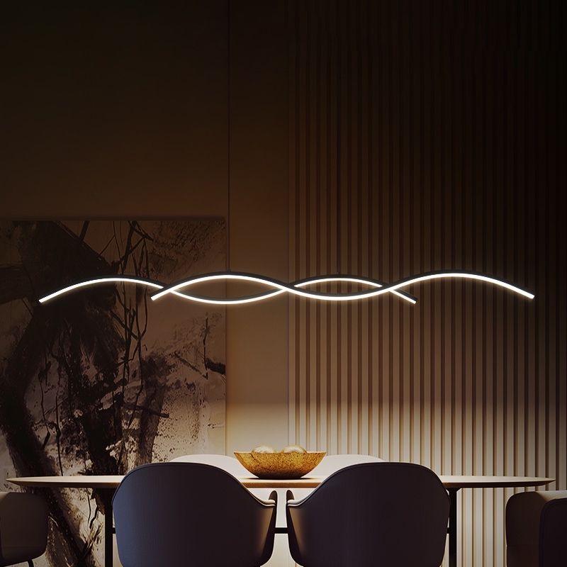 1 luminaire de plafond linéaire à LED de lumière Nouveau pendentif en aluminium noir moderne