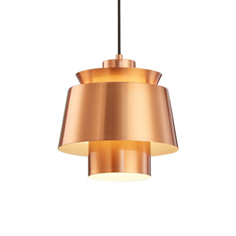 Lámpara de luz colgante de estilo modernista Metálico 1 cabezal Lámpara colgante de sala de estar en negro/gris