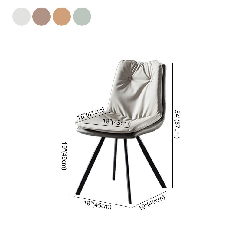 Sillas laterales con respaldo sólido sin brazos de diseño minimalista Sillas de comedor de cuero