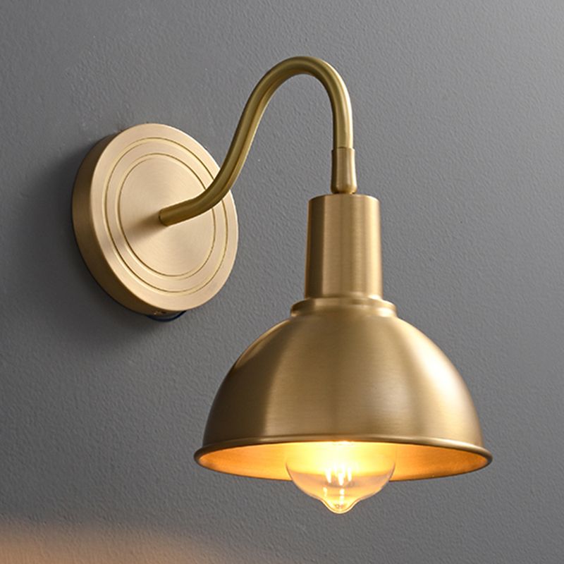 Dome Shape Metal Wall Sconces Modern 1-Light Wall Mount Light Fixture