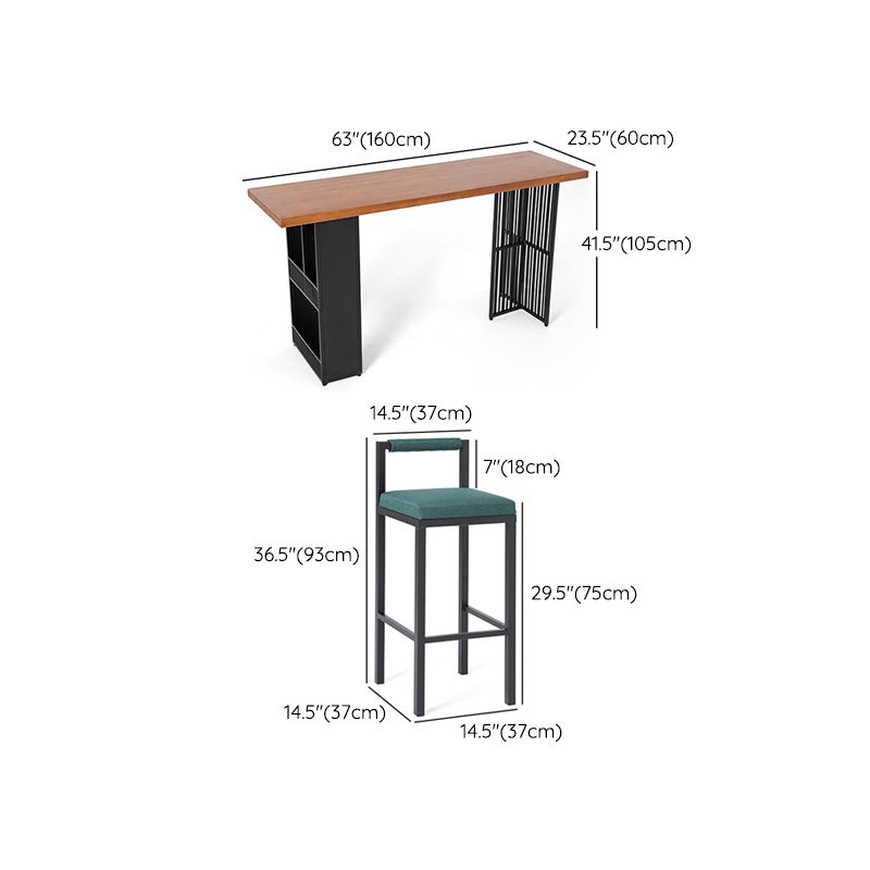 1/7 Pieces Counter Height Set Rectangular Industrial Bar Stool and Table Set