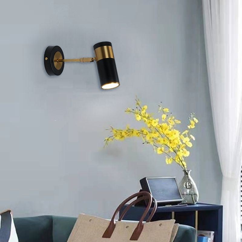 Metal Cylinder Wall Sconce Modern 1 Lights Wall Light for Bedroom