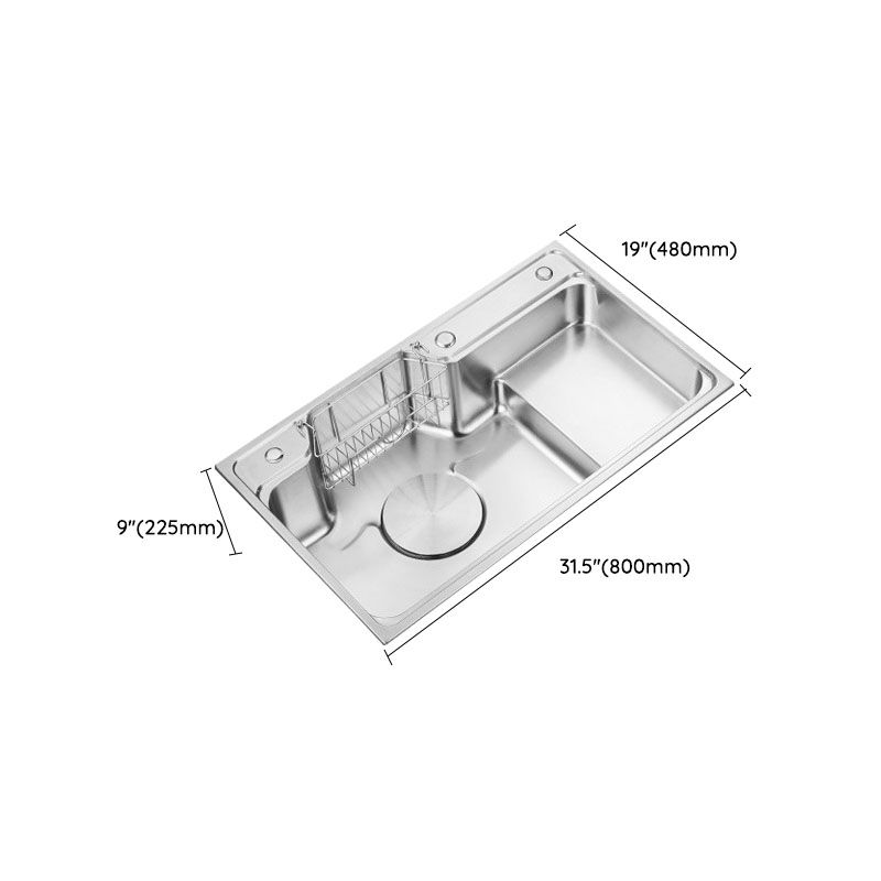 Rectangle Stainless Steel Kitchen Sink Double Basin Sink with Drain Assembly