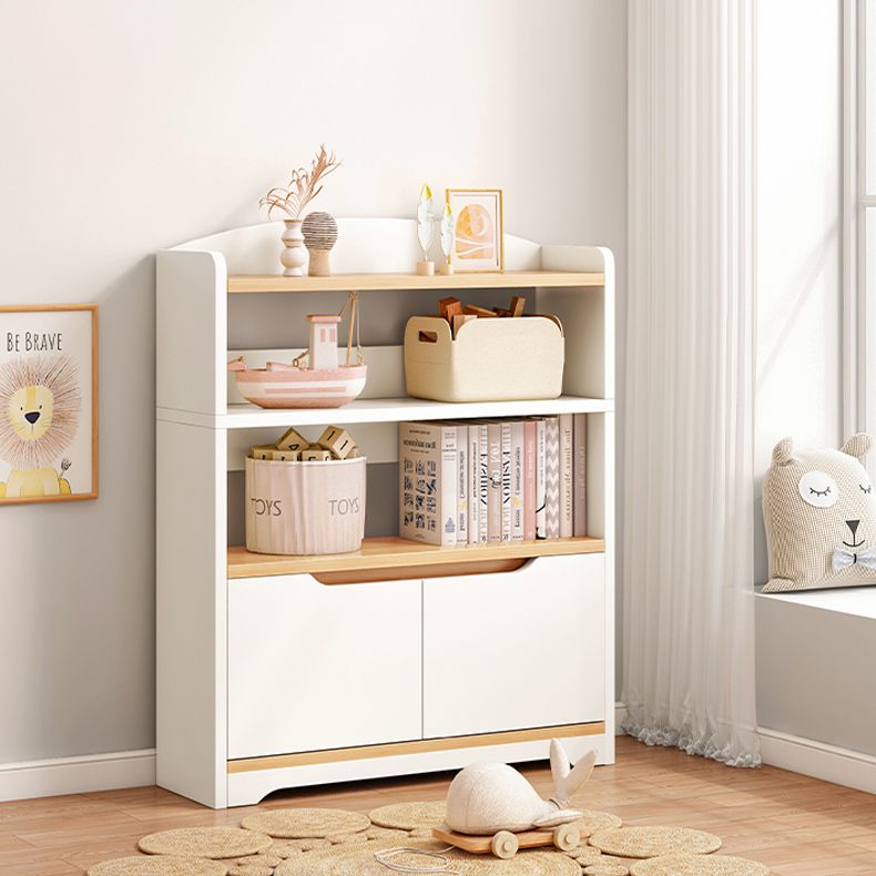 Contemporary Wood Chest Rectangle with Doors Side Cabinet with Shelves
