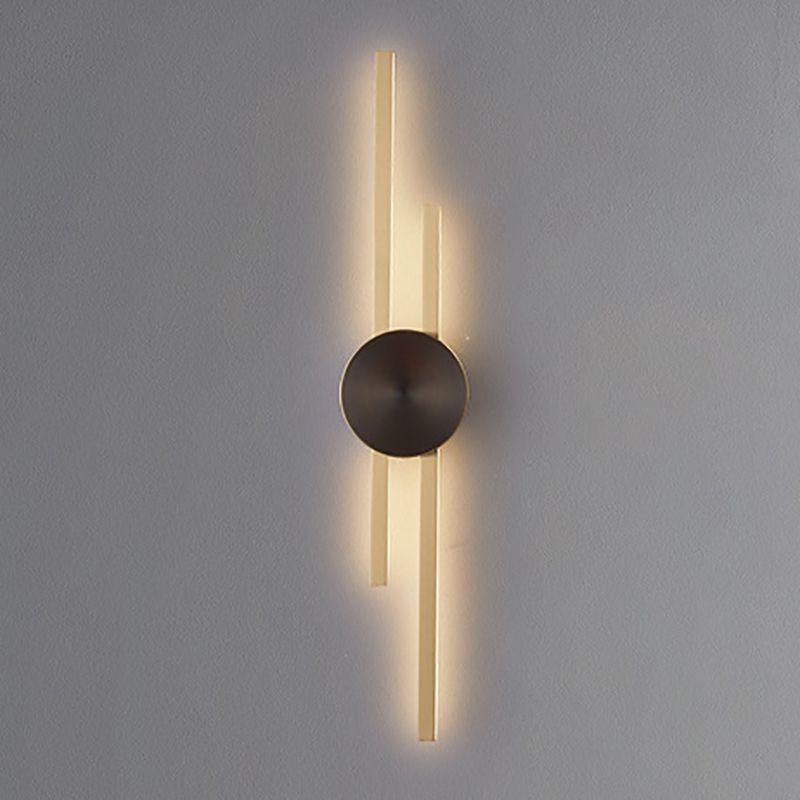 Contemporary Style Brass Wall Light Linear LED Wall Sconce for Bedroom