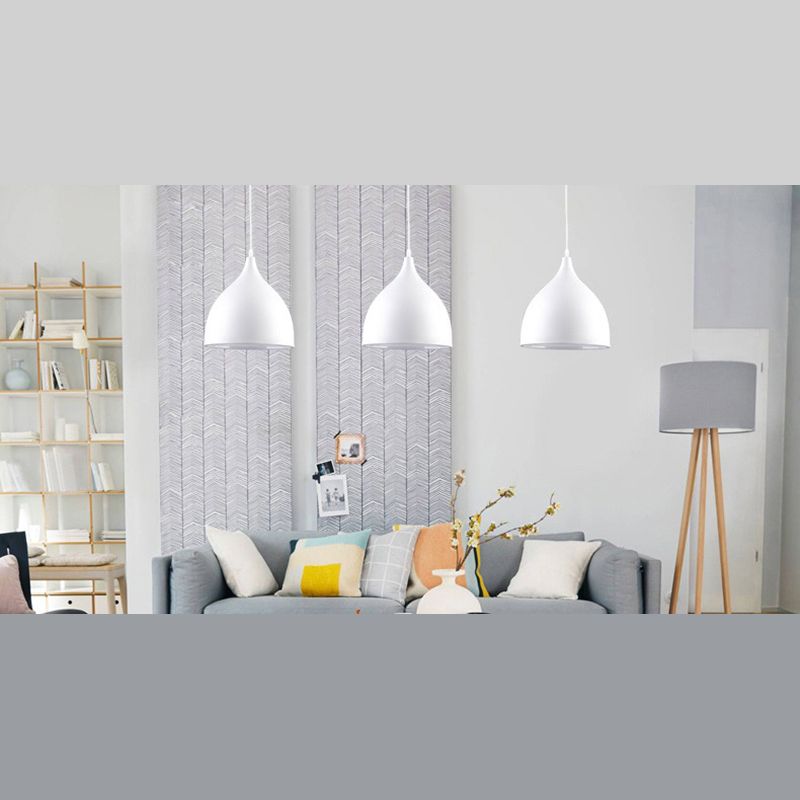 Alluminio lucido colorato a sospensione in stile Nordico MacAroon Mini ciondolo con filo di sospensione regolabile da 39 "