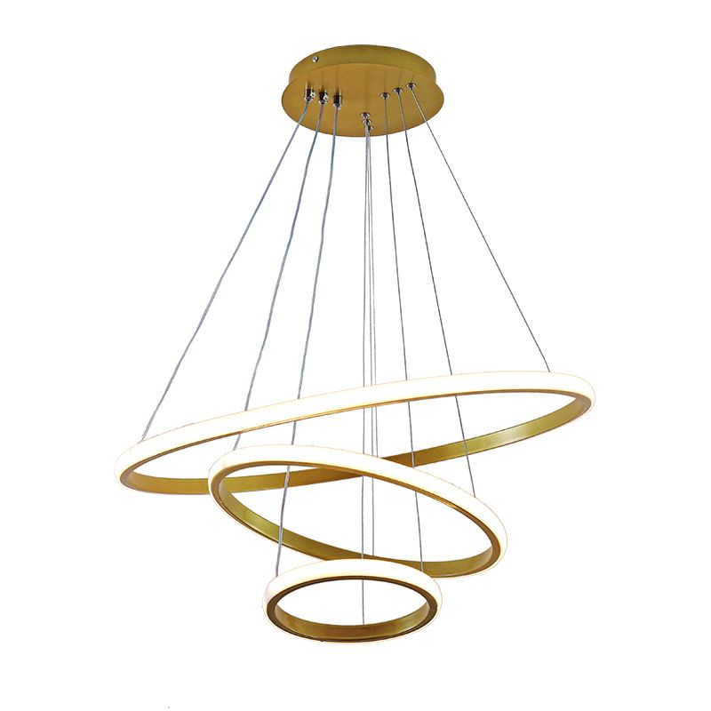 3 Rings Ceiling Pendant Light Simplicity Style Metal LED Bedroom Suspended Lighting Fixture