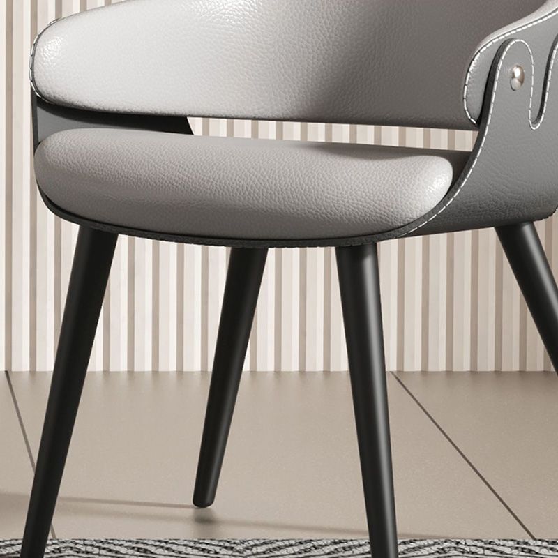 Leather Dining Chairs Metal Leg Arm Dining Room Chairs for Restaurant Use