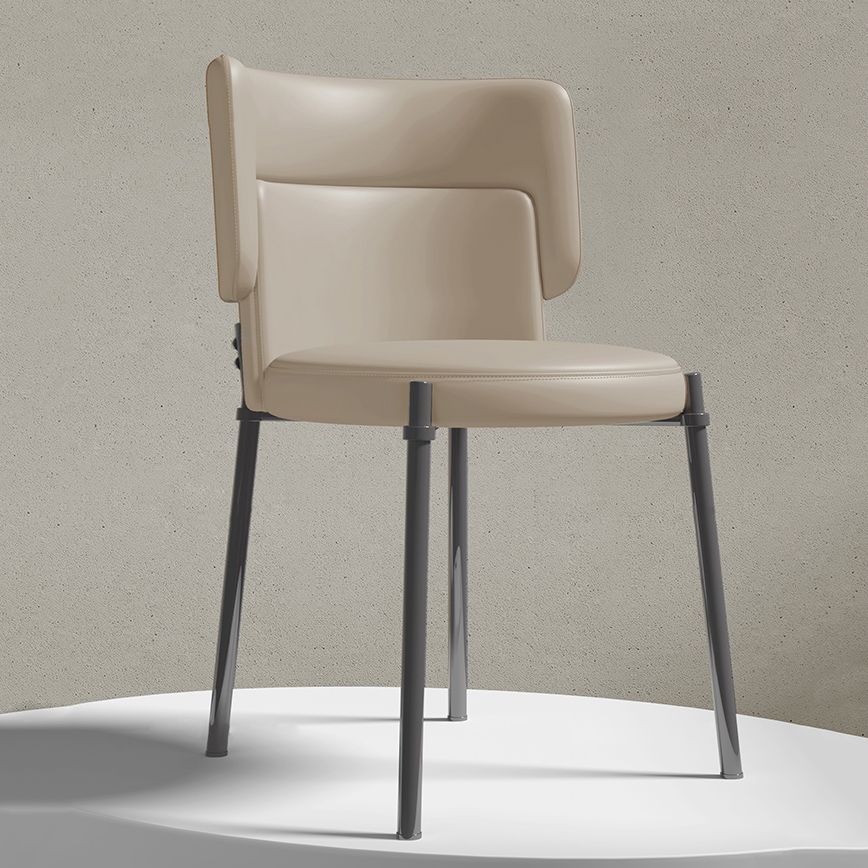 Faux Leather and Metal Contemporary Dining Chair for Dining Room