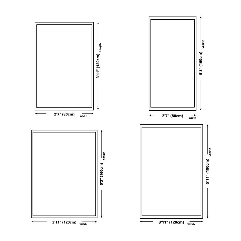 Geometric Area Carpet Modern Contrast Panel Area Rug Polyester Indoor Carpet with Non-Slip Backing