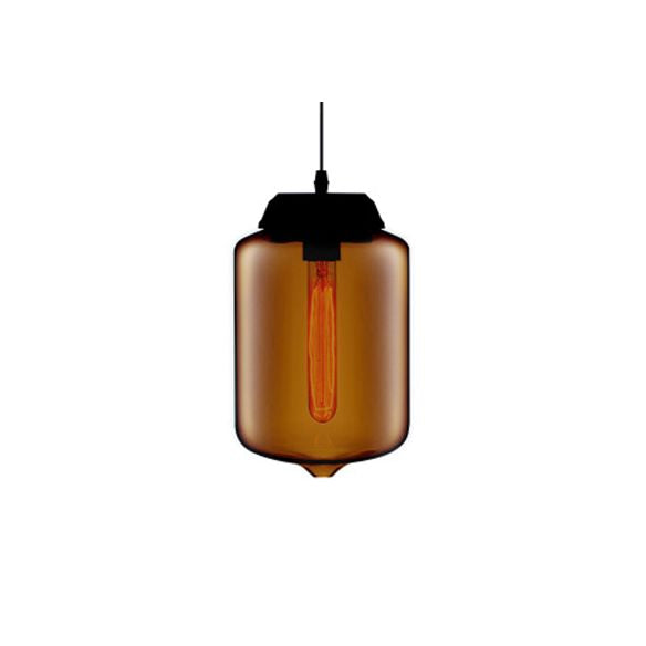 Teardrop Pendant Lighting in Modern Style Glass 1 Light Red/Brown/Blue Hanging Light