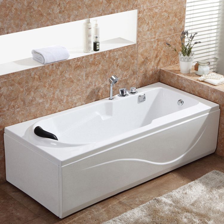 Soaking Bathtub Antique Finish Rectangular Acrylic Back to Wall Bath Tub