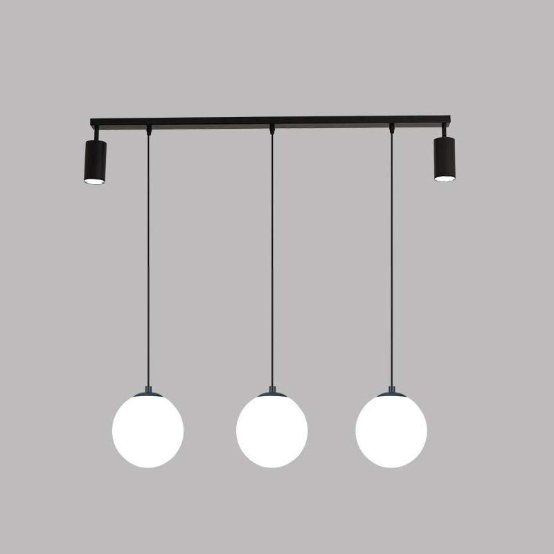 5 Light Cylinder Island Lighting Fixtures Contemporary Metal Island Lighting Ideas in Black