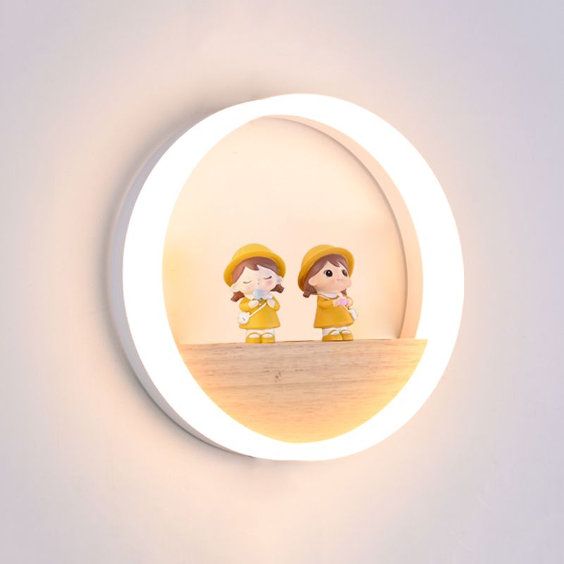 Wood Wall Sconce Contemporary Style Wall Lamp Sconces Metal for Bedroom