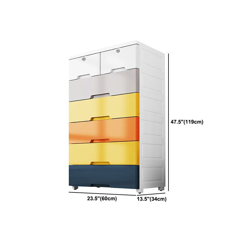 Contemporary Style Wardrobe Plastic Bedroom Wardrobe Closet With Drawers