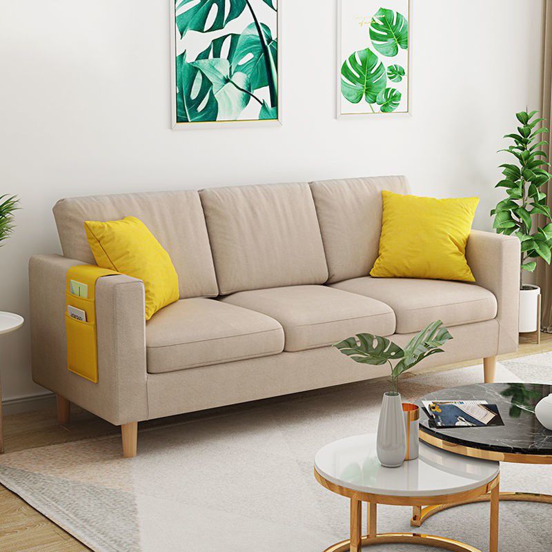 Contemporary Storage Sofa with 3 Pillows Back for Three People