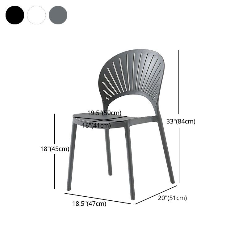 Scandinavian Open Back Side Chair Plastic Side Chair for Home