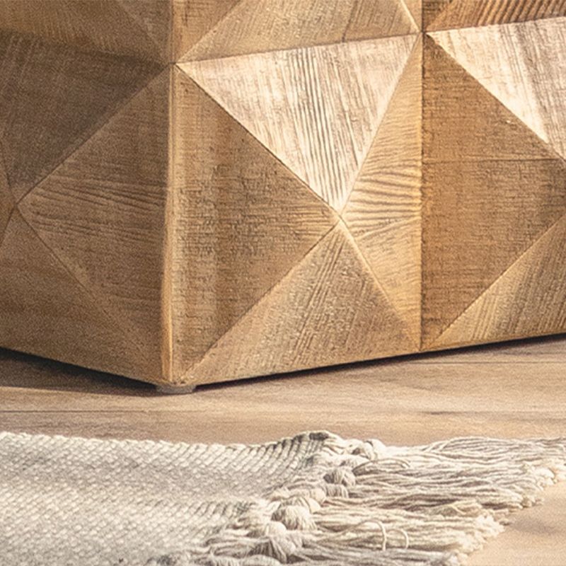 Rustic End Slide Table Living Room Distressed Brown Solid Wood Accent Side Table