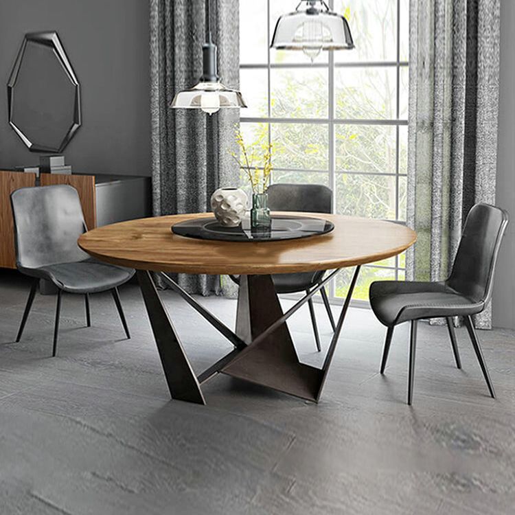 Contemporary Style Table Solid Wood Dining Table Round Shape Excluding Turntable