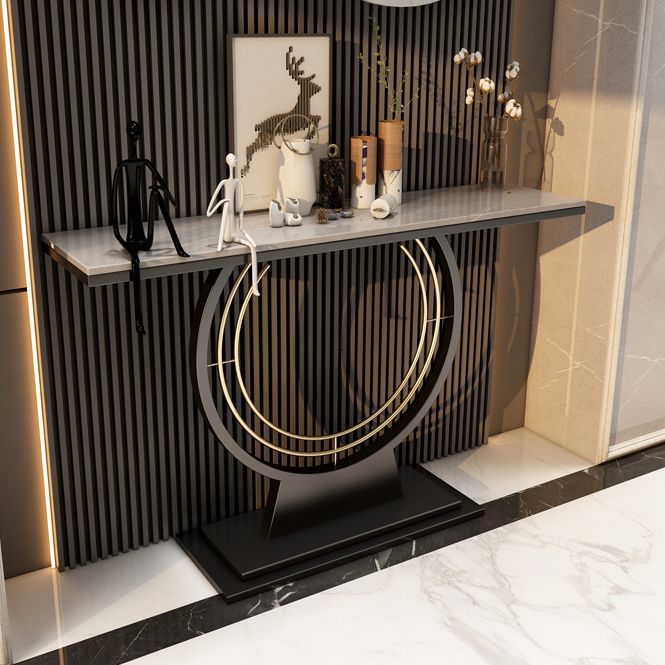 31.5-inch Tall Console Table Scratch Resistant Stone Accent Table for Hall