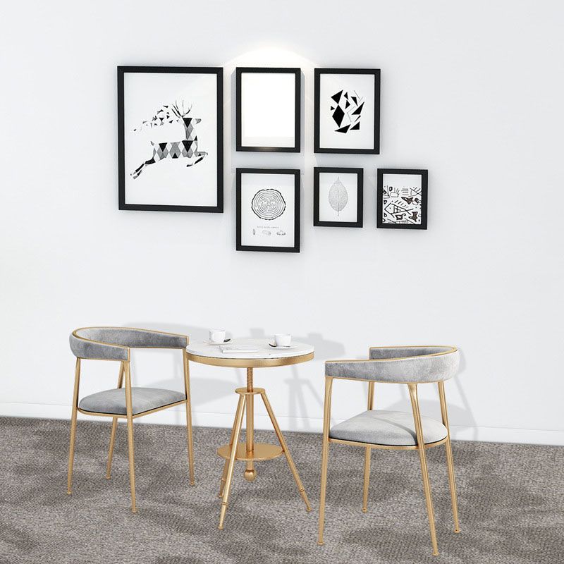 Fabric Dining Chairs Scandinavian Style Open Back Dining Side Chair for Home